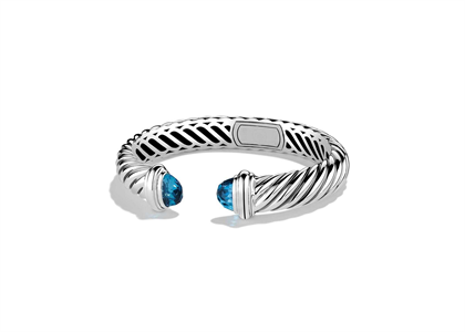 Rhodium Plated Womens Twisted Open Cuff Bracelet